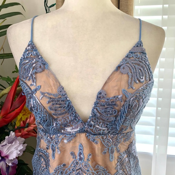 Free People Night Shimmers Sequin Mini Dress in Blue - Picture 5 of 15